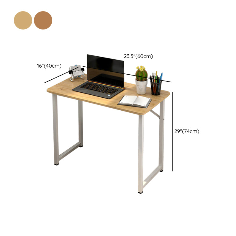 Rectangular Wood Office Desk Bedroom Writing Desk with Metal Legs