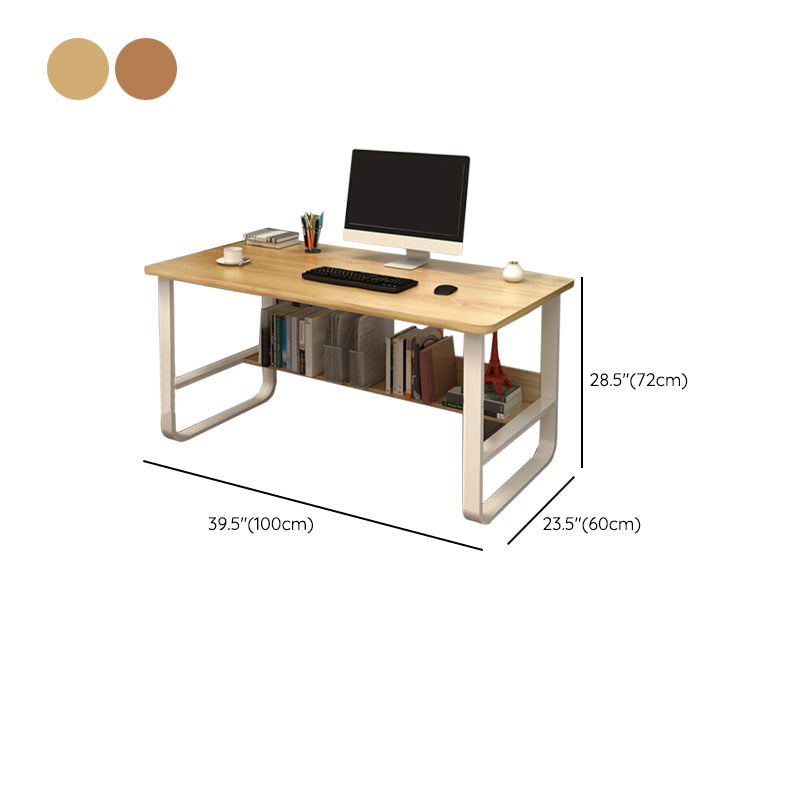 Rectangular Wood Office Desk Bedroom Writing Desk with Metal Legs