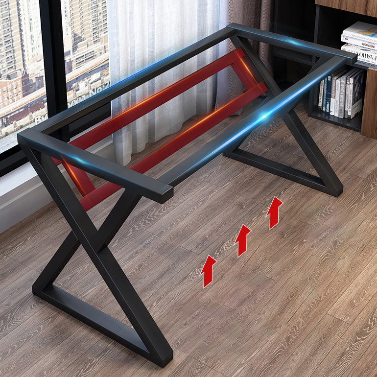 Ergonomic Home Computer Desk Trestle Gaming Desk with Metal Legs