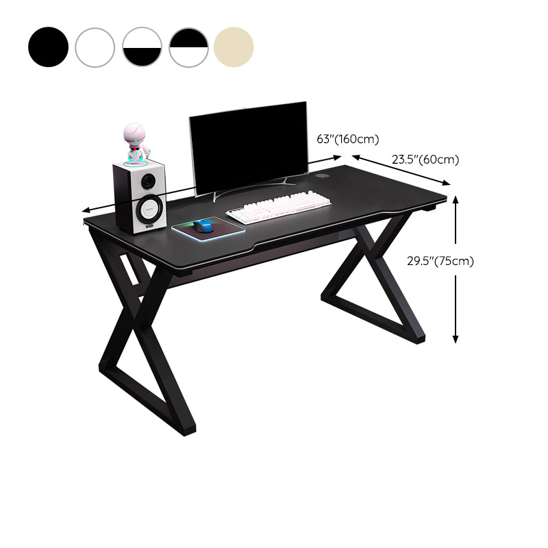 Ergonomic Home Computer Desk Trestle Gaming Desk with Metal Legs