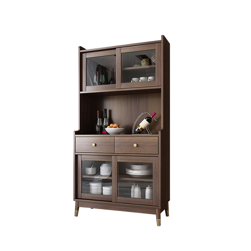 Contemporary Dining Hutch Faux Wood Hutch Buffet for Dining Room