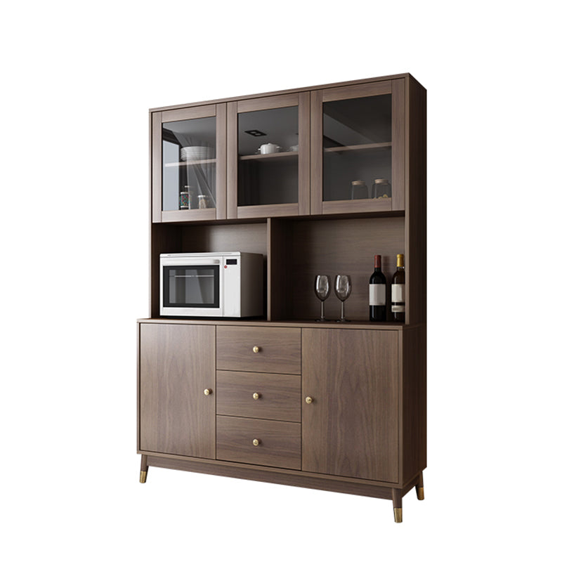 Contemporary Dining Hutch Faux Wood Hutch Buffet for Dining Room