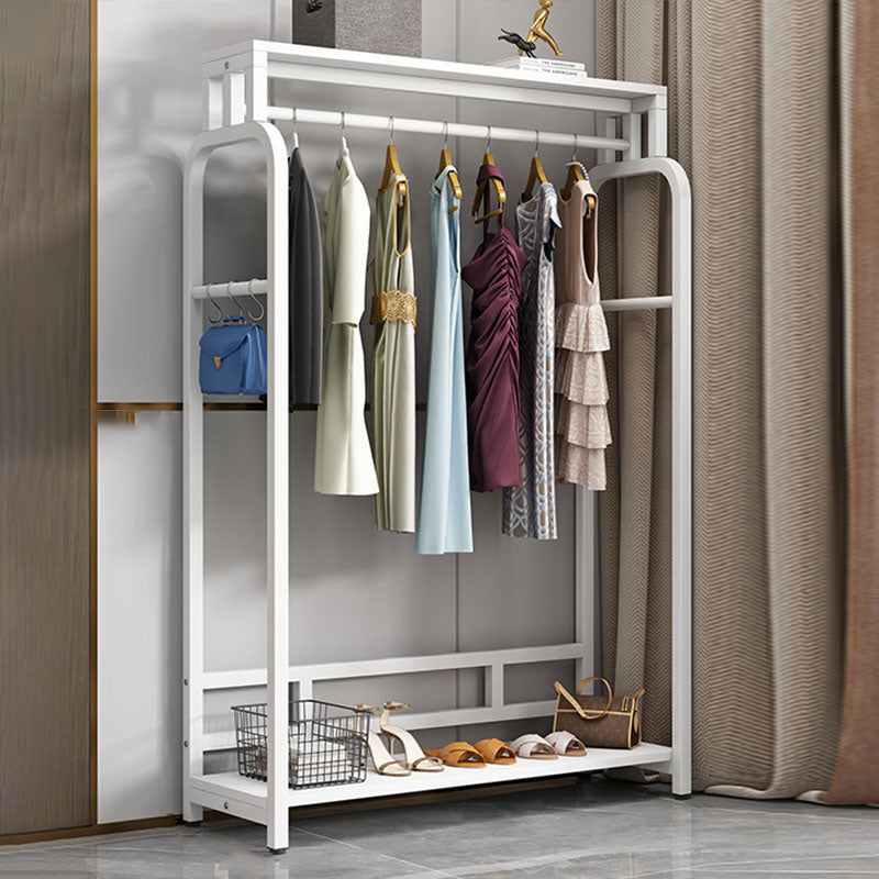 Modern Metal Entryway Kit Hanging Rail and 2 Storage Shelving Coat Hanger