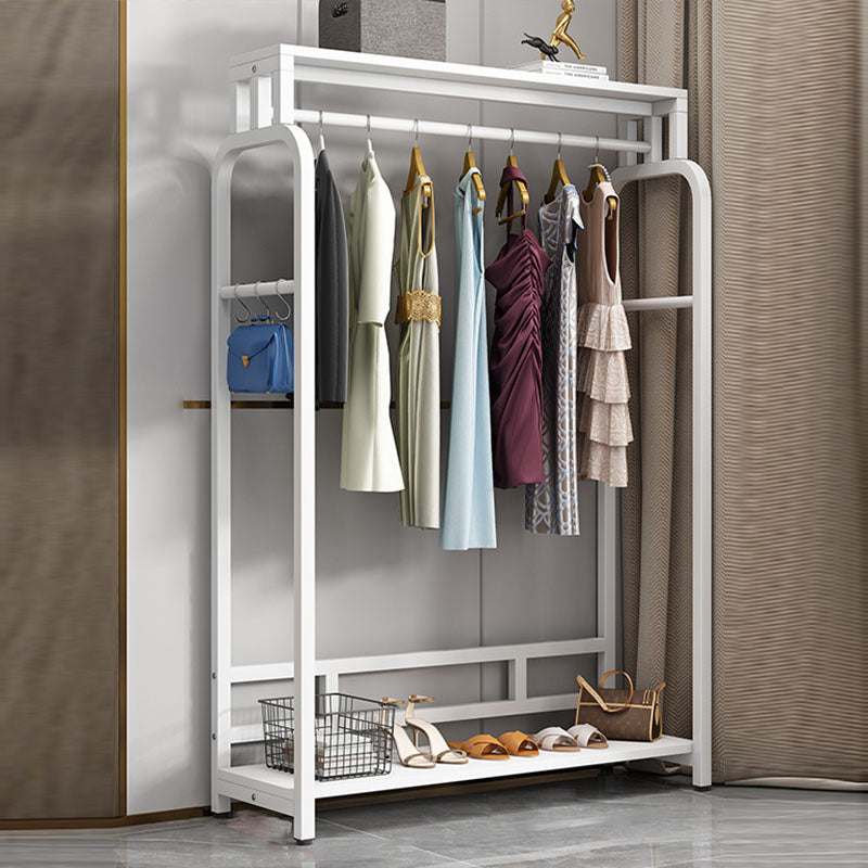 Modern Metal Entryway Kit Hanging Rail and 2 Storage Shelving Coat Hanger