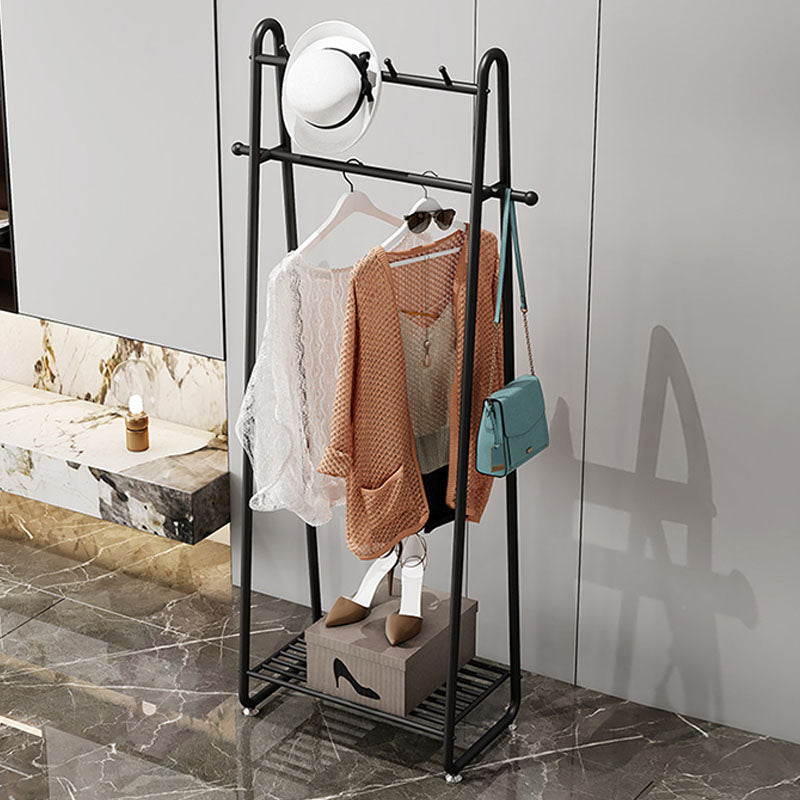 Gorgeous Metal Coat Hanger Solid Color Storage Shelving Coat Rack with Castors