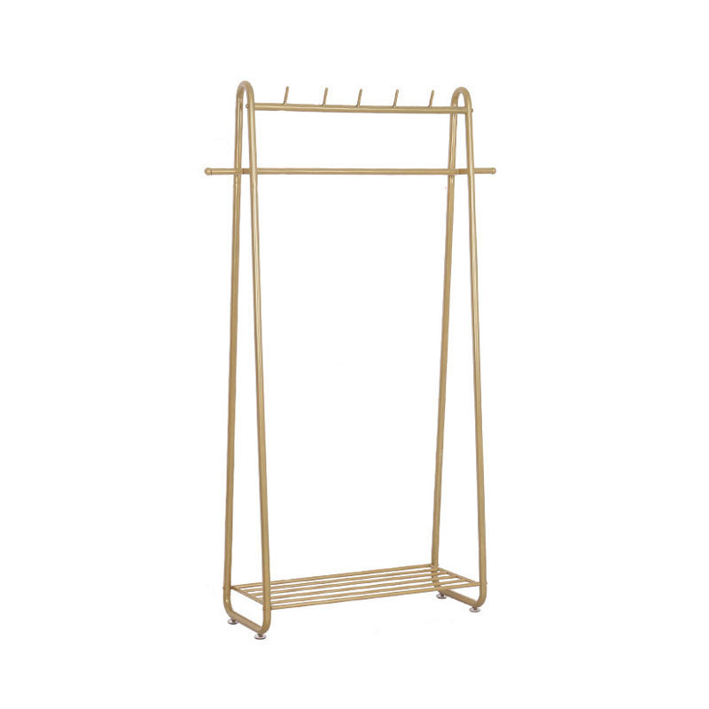 Gorgeous Metal Coat Hanger Solid Color Storage Shelving Coat Rack with Castors