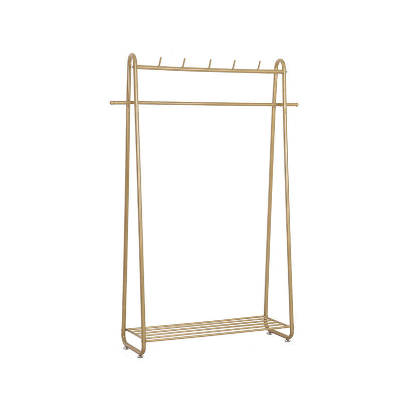 Gorgeous Metal Coat Hanger Solid Color Storage Shelving Coat Rack with Castors