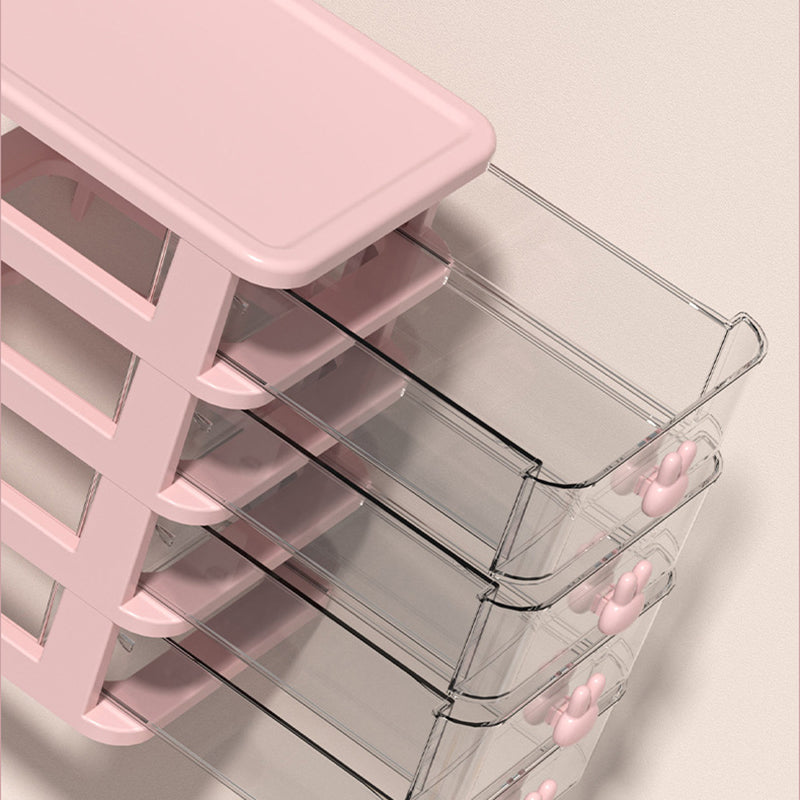 File Cabinet Rabbit Drawers Vertical Transparent Plastic File Cabinet for Home or Office