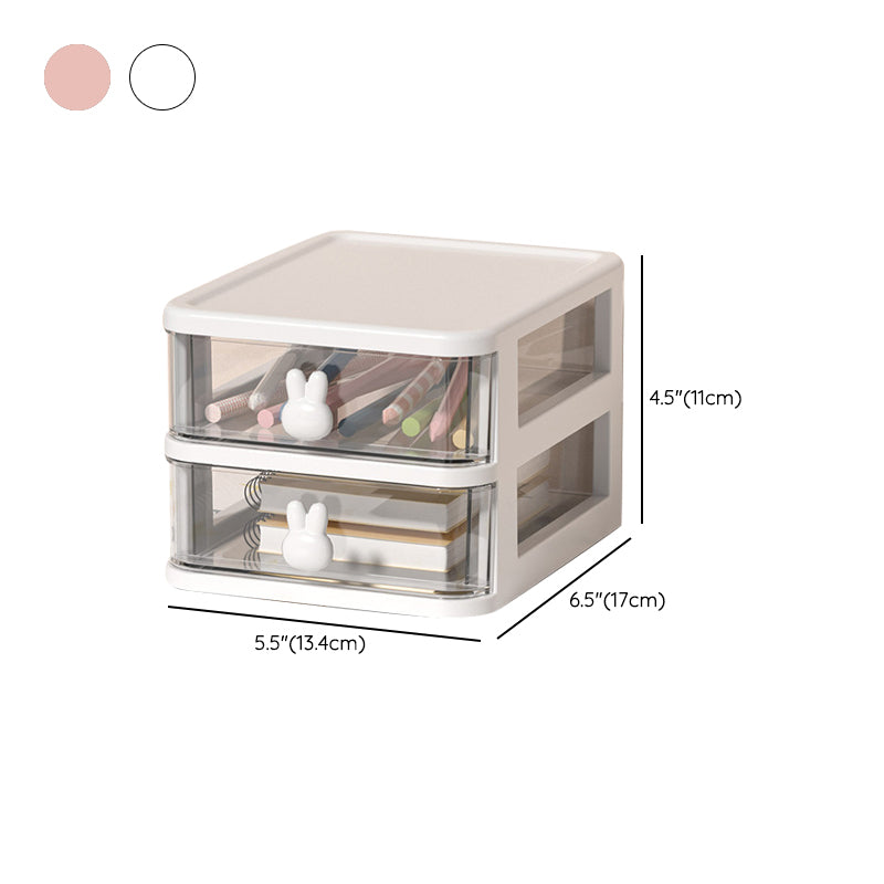 File Cabinet Rabbit Drawers Vertical Transparent Plastic File Cabinet for Home or Office