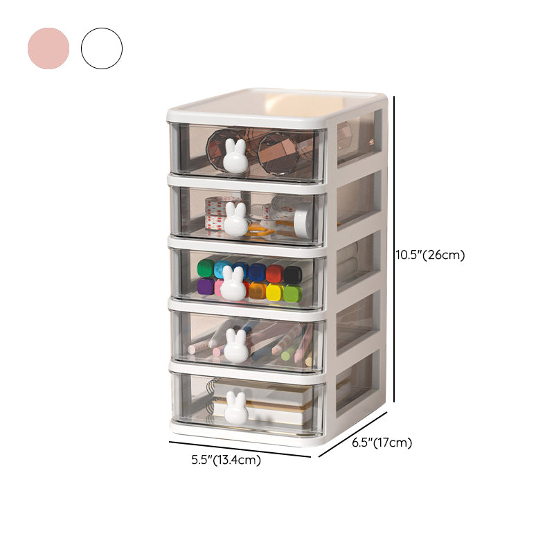 File Cabinet Rabbit Drawers Vertical Transparent Plastic File Cabinet for Home or Office