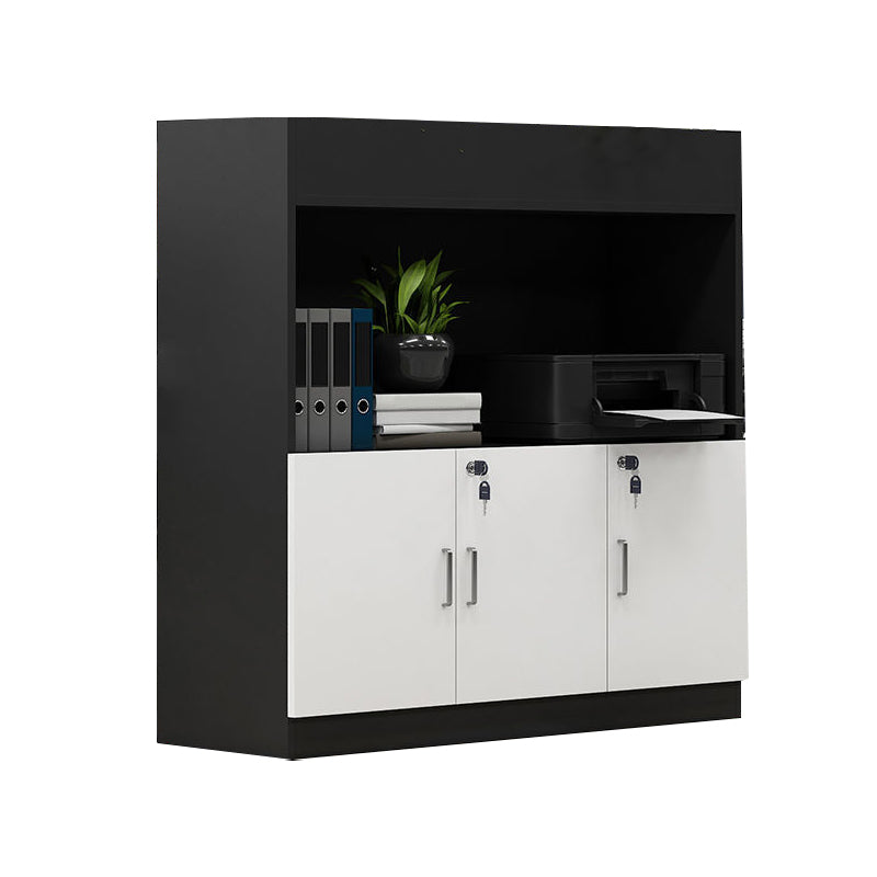 File Cabinet Lateral Storage Shelves Wood Locking Modern File Cabinet