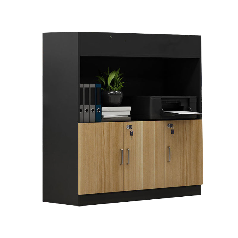 File Cabinet Lateral Storage Shelves Wood Locking Modern File Cabinet