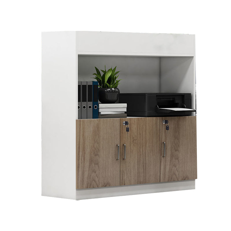 File Cabinet Lateral Storage Shelves Wood Locking Modern File Cabinet