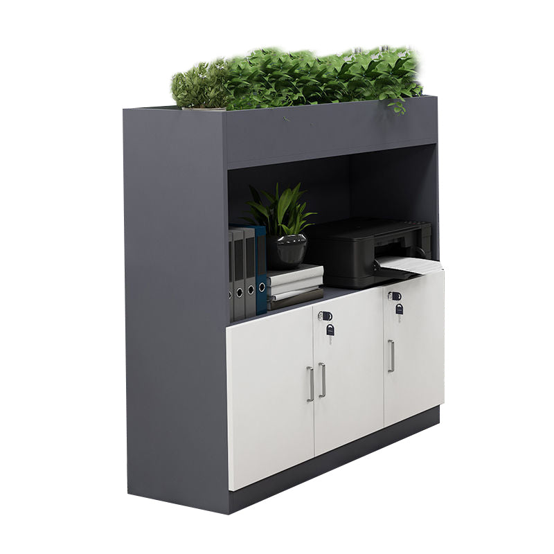 File Cabinet Lateral Storage Shelves Wood Locking Modern File Cabinet