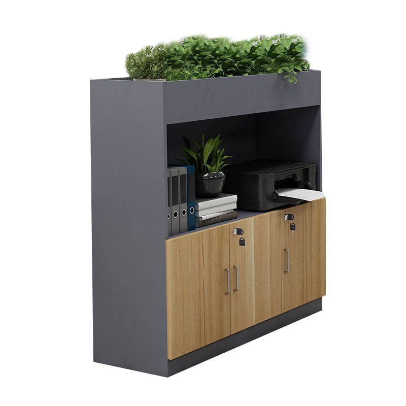 File Cabinet Lateral Storage Shelves Wood Locking Modern File Cabinet