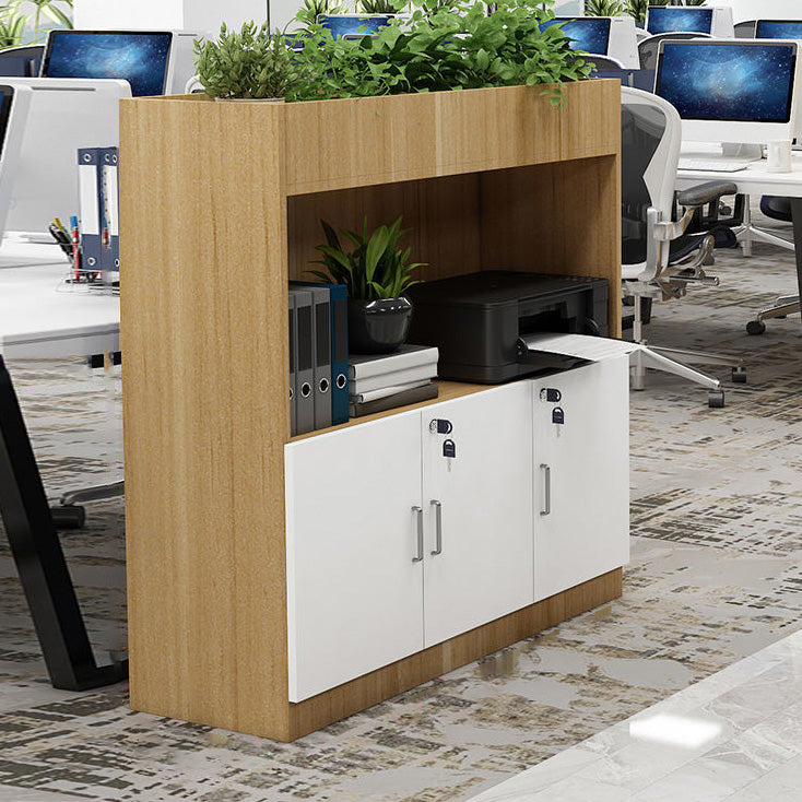 File Cabinet Lateral Storage Shelves Wood Locking Modern File Cabinet