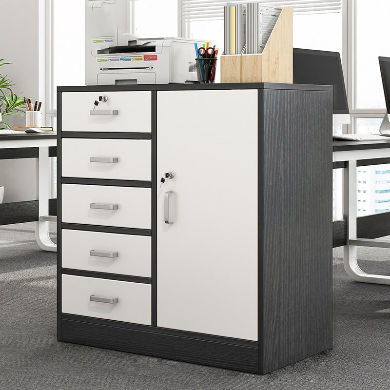 Nordic Style Filing Cabinet Color Block Drawers Wood File Cabinet for Home Office