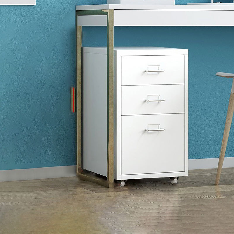 Traditional Metal Cabinet Drawers and Castors File Cabinet for Home or Office