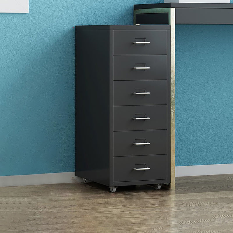 Traditional Metal Cabinet Drawers and Castors File Cabinet for Home or Office