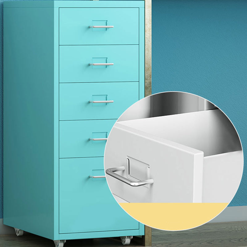 Traditional Metal Cabinet Drawers and Castors File Cabinet for Home or Office