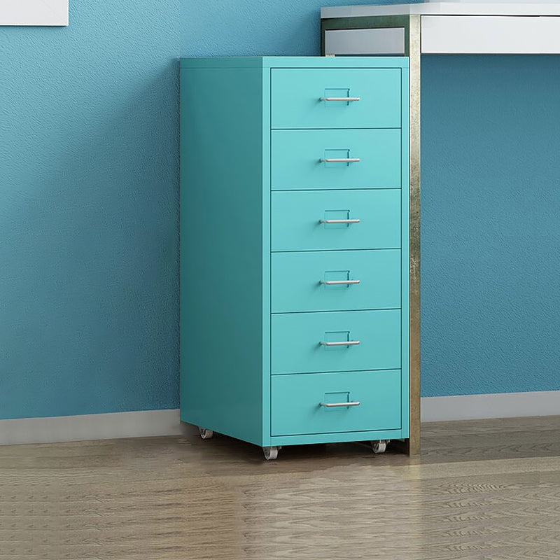 Traditional Metal Cabinet Drawers and Castors File Cabinet for Home or Office