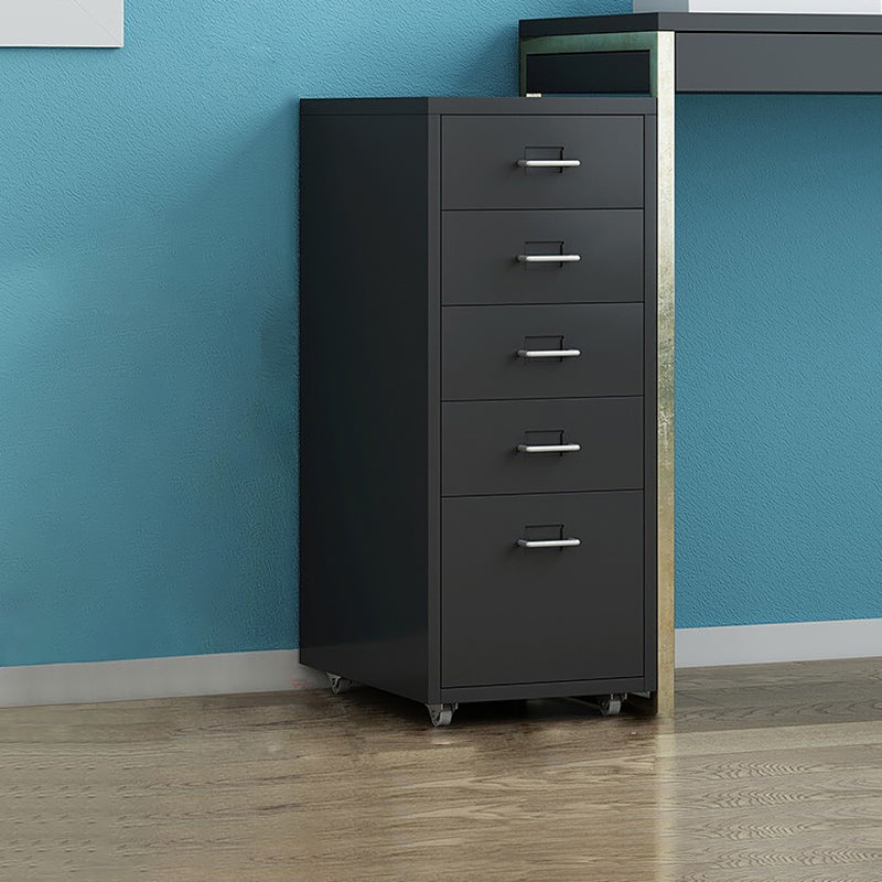 Traditional Metal Cabinet Drawers and Castors File Cabinet for Home or Office