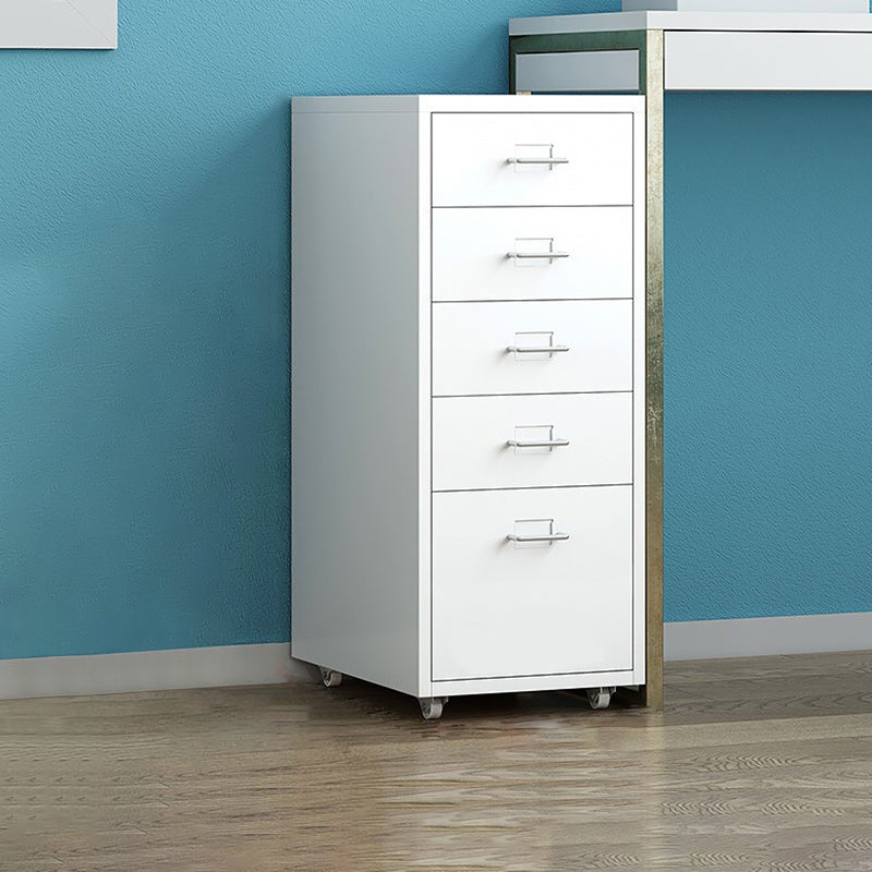 Traditional Metal Cabinet Drawers and Castors File Cabinet for Home or Office