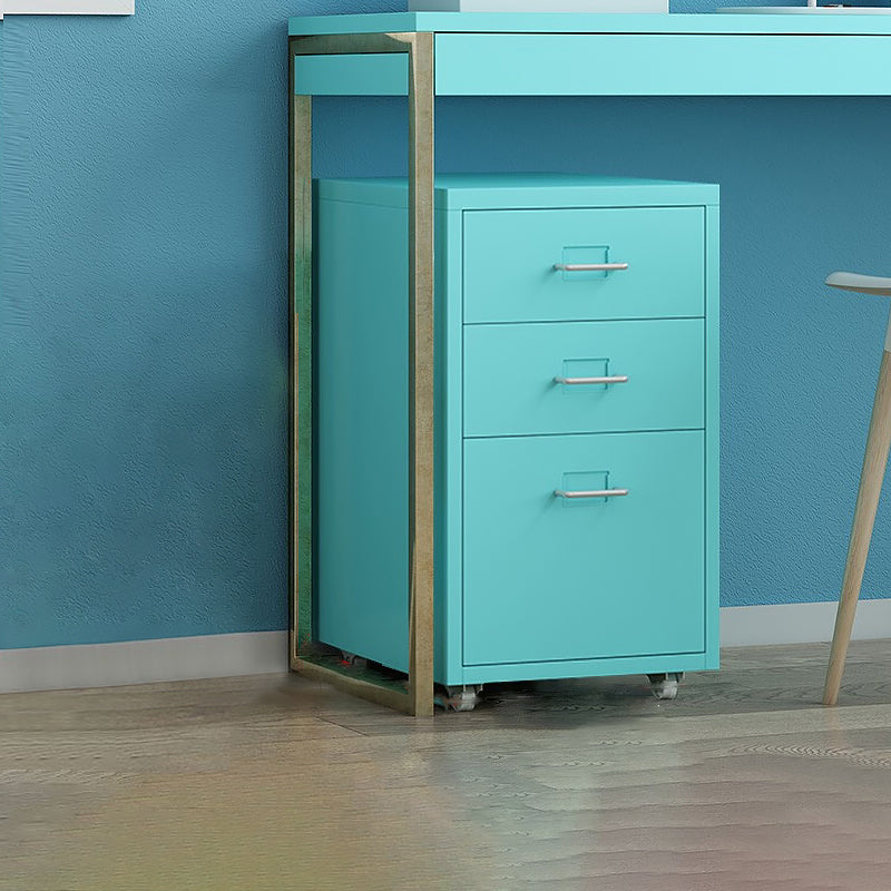 Traditional Metal Cabinet Drawers and Castors File Cabinet for Home or Office