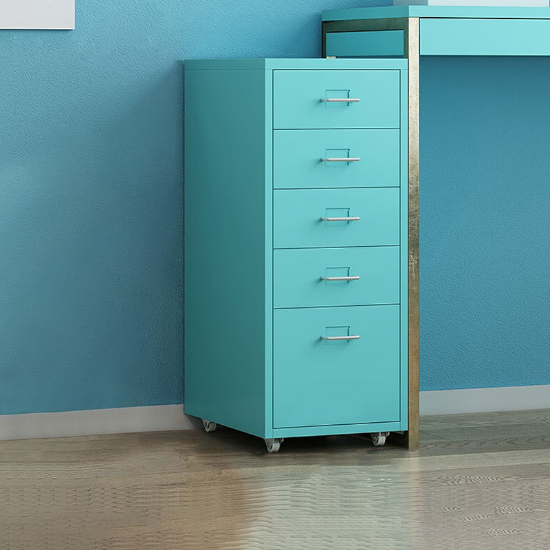 Traditional Metal Cabinet Drawers and Castors File Cabinet for Home or Office