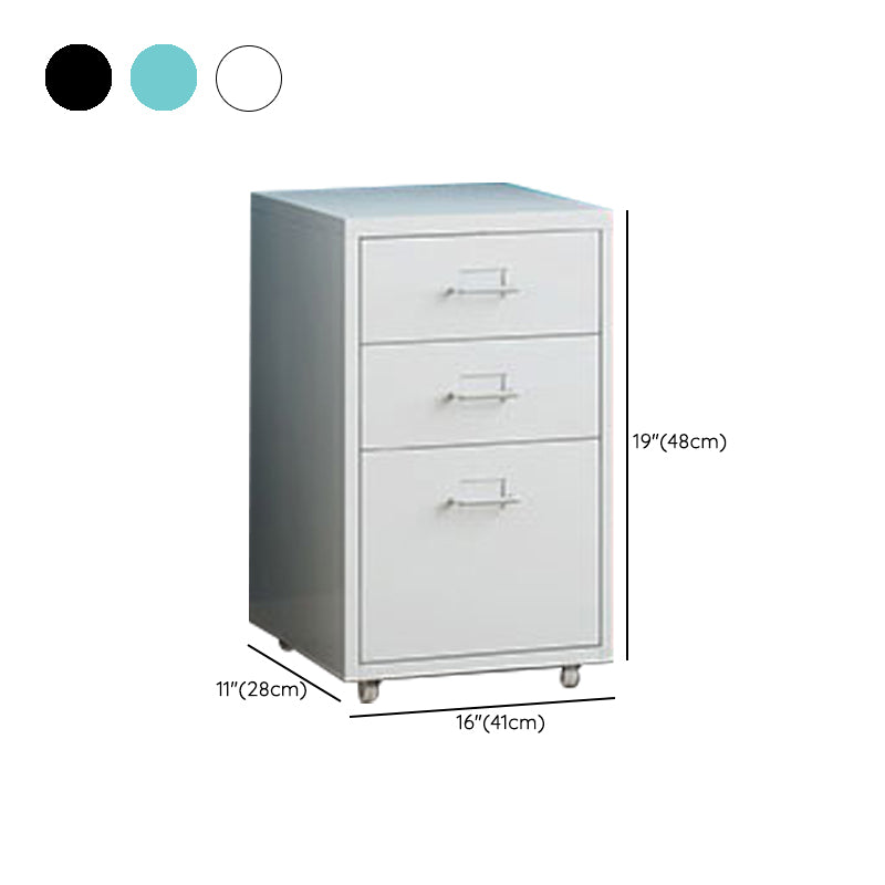 Traditional Metal Cabinet Drawers and Castors File Cabinet for Home or Office