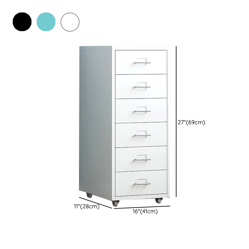 Traditional Metal Cabinet Drawers and Castors File Cabinet for Home or Office