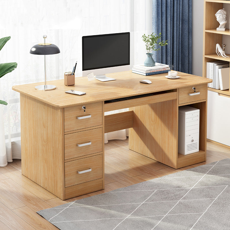 Contemporary Computer Desk Cabinet Rectangular Office Desk with Drawers