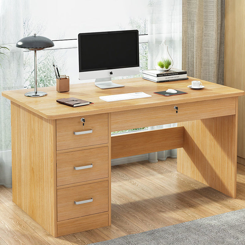 Contemporary Computer Desk Cabinet Rectangular Office Desk with Drawers