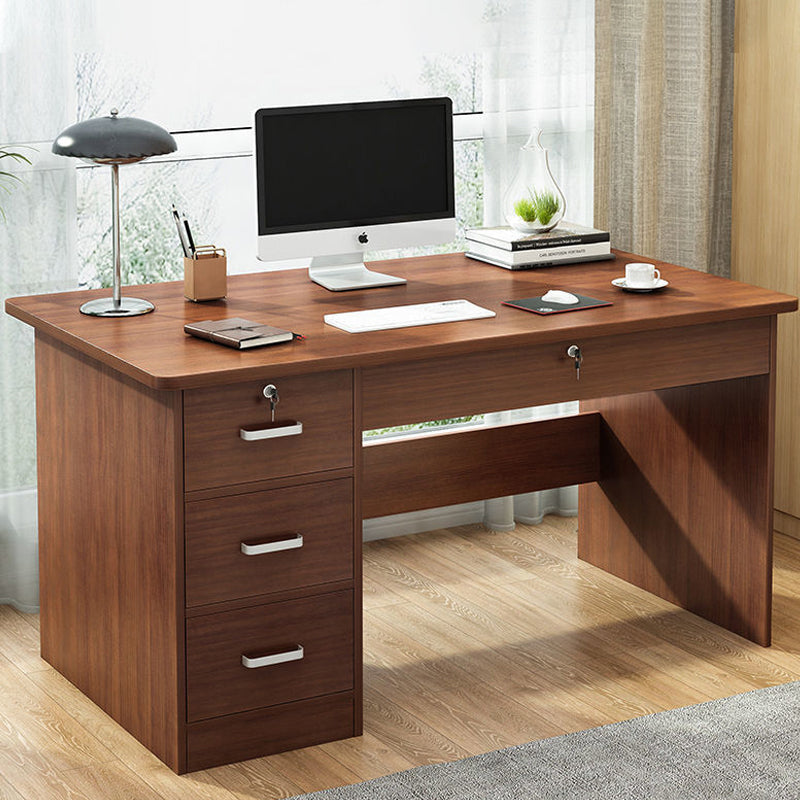 Contemporary Computer Desk Cabinet Rectangular Office Desk with Drawers