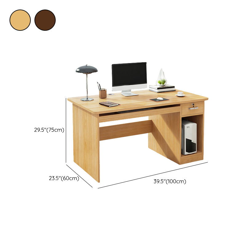 Contemporary Computer Desk Cabinet Rectangular Office Desk with Drawers