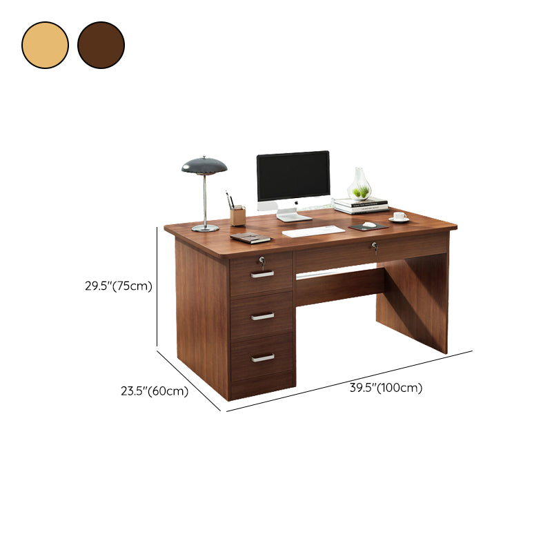 Contemporary Computer Desk Cabinet Rectangular Office Desk with Drawers