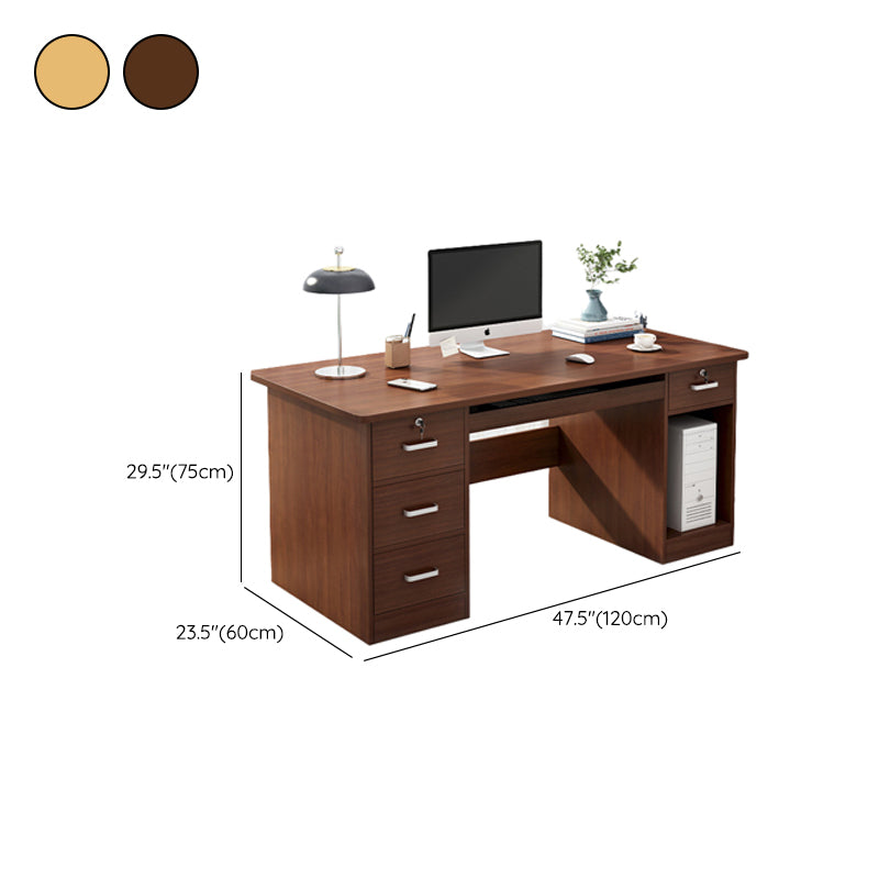 Contemporary Computer Desk Cabinet Rectangular Office Desk with Drawers