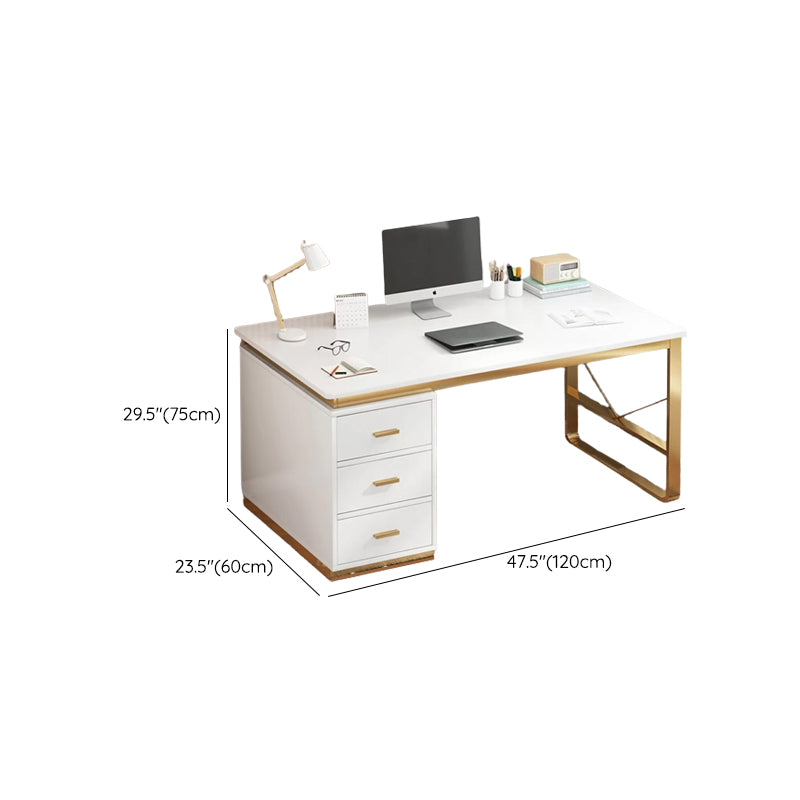 Contemporary Computer Desk Cabinet Rectangular Office Desk with Drawers