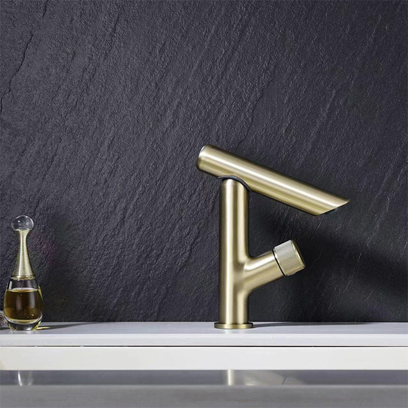 Glam Vessel Sink Faucet Brass Knob Handle Swivel Spout Bathroom Faucet