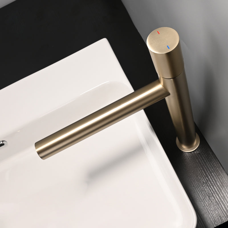 Contemporary Centerset Faucet Lever Handles Single Hole Brass Circular Faucet