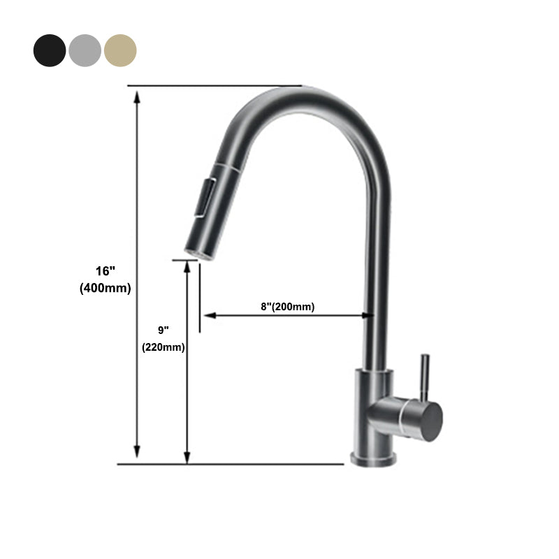 Modern Touch Kitchen Faucet Stainless Steel Single Handle Retractable Kitchen Faucet