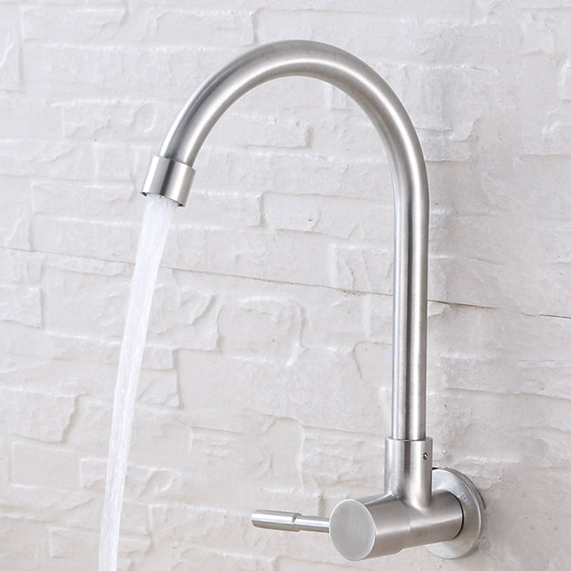 Contemporary Single Handle Bar Faucet Pull-down  Wall-mounted Faucet in Chrome