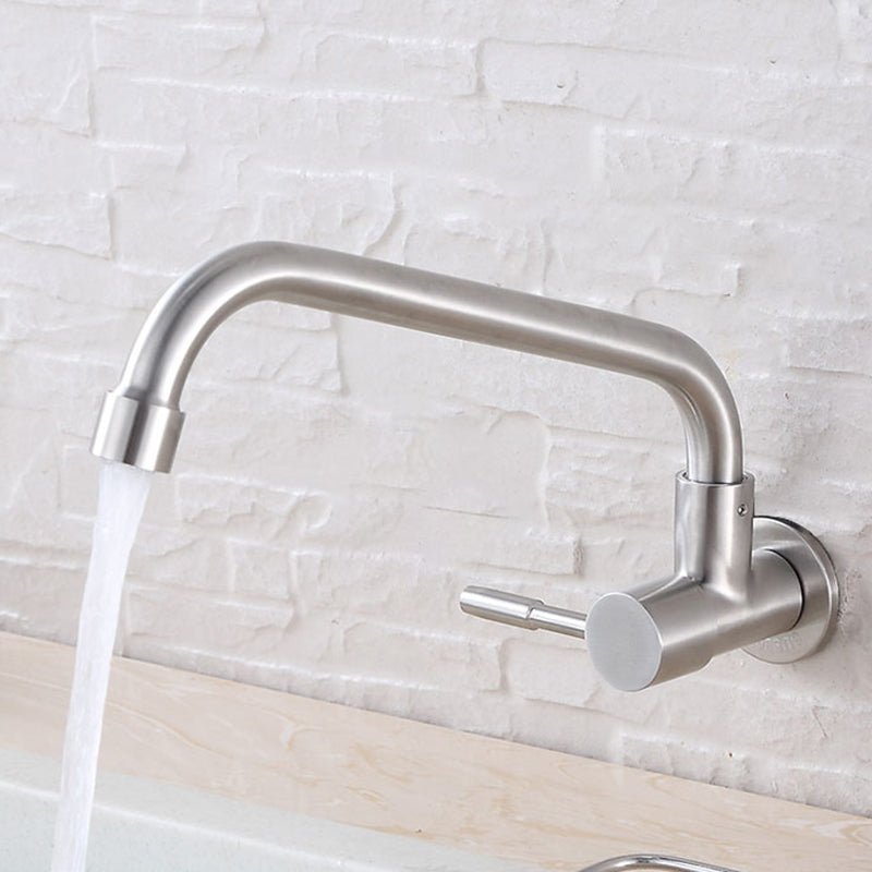 Contemporary Single Handle Bar Faucet Pull-down  Wall-mounted Faucet in Chrome