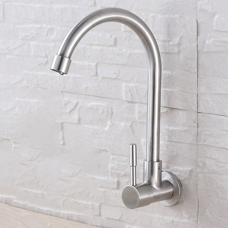 Contemporary Single Handle Bar Faucet Pull-down  Wall-mounted Faucet in Chrome