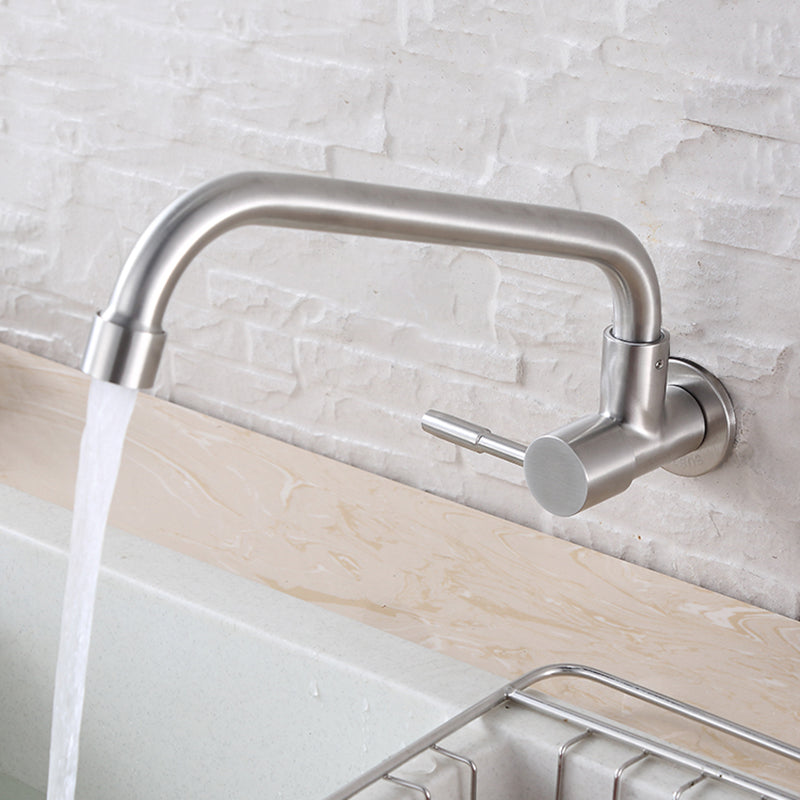 Contemporary Single Handle Bar Faucet Pull-down  Wall-mounted Faucet in Chrome