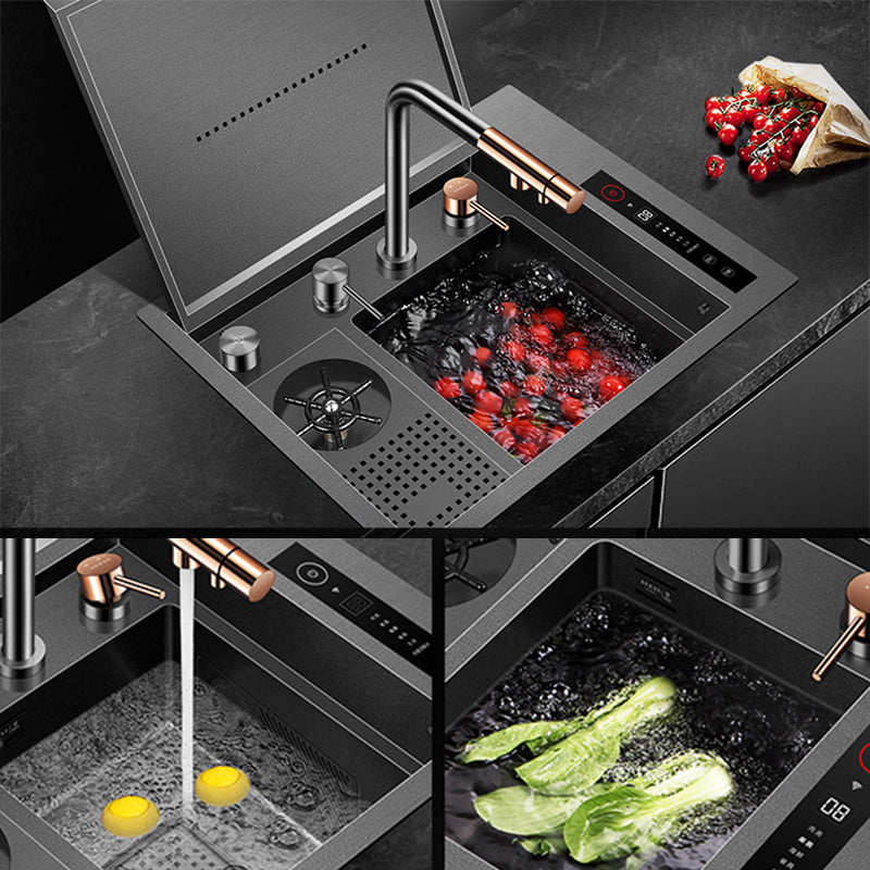 Contemporary Rectangle Kitchen Sink Stainless Steel Friction Resistant Kitchen Sink