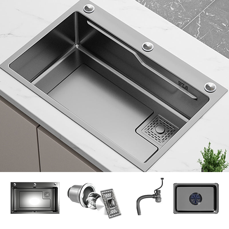 Contemporary Style Kitchen Sink Set Stainless Steel Friction Resistant Kitchen Sink Set