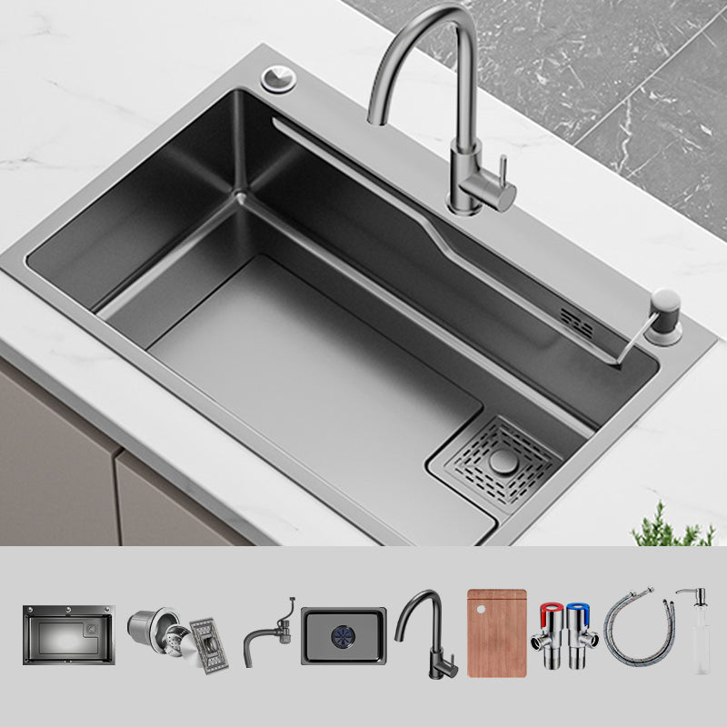 Contemporary Style Kitchen Sink Set Stainless Steel Friction Resistant Kitchen Sink Set