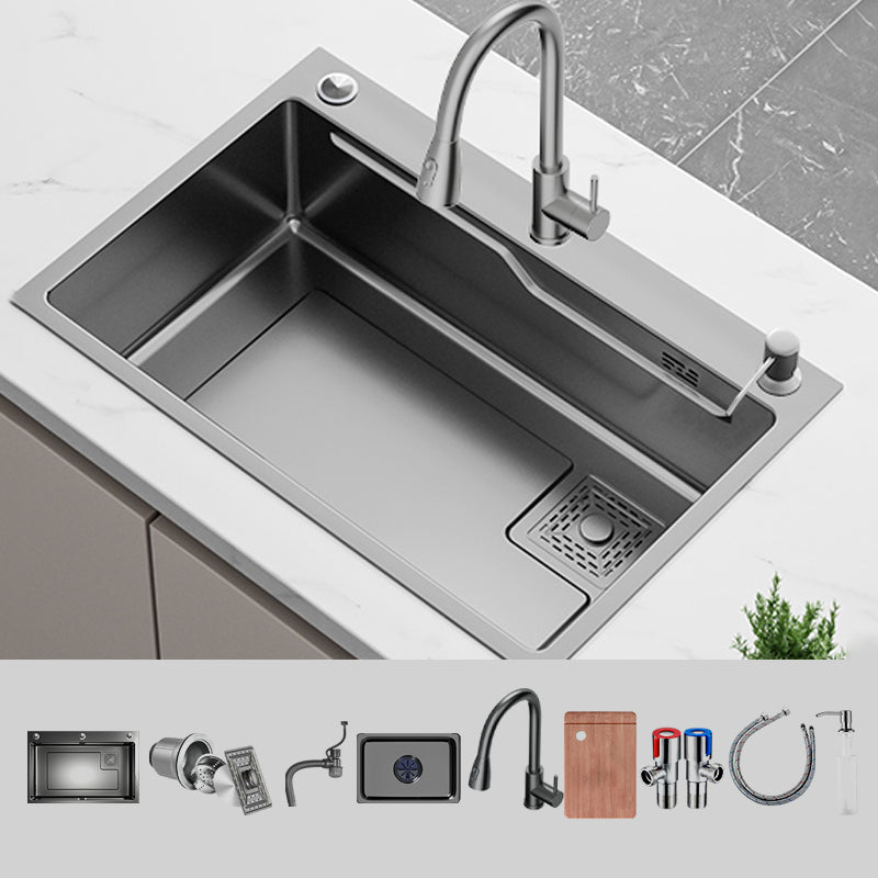 Contemporary Style Kitchen Sink Set Stainless Steel Friction Resistant Kitchen Sink Set