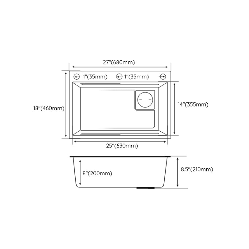 Classic Kitchen Sink Stainless Steel Drop-In Friction Resistant Kitchen Sink